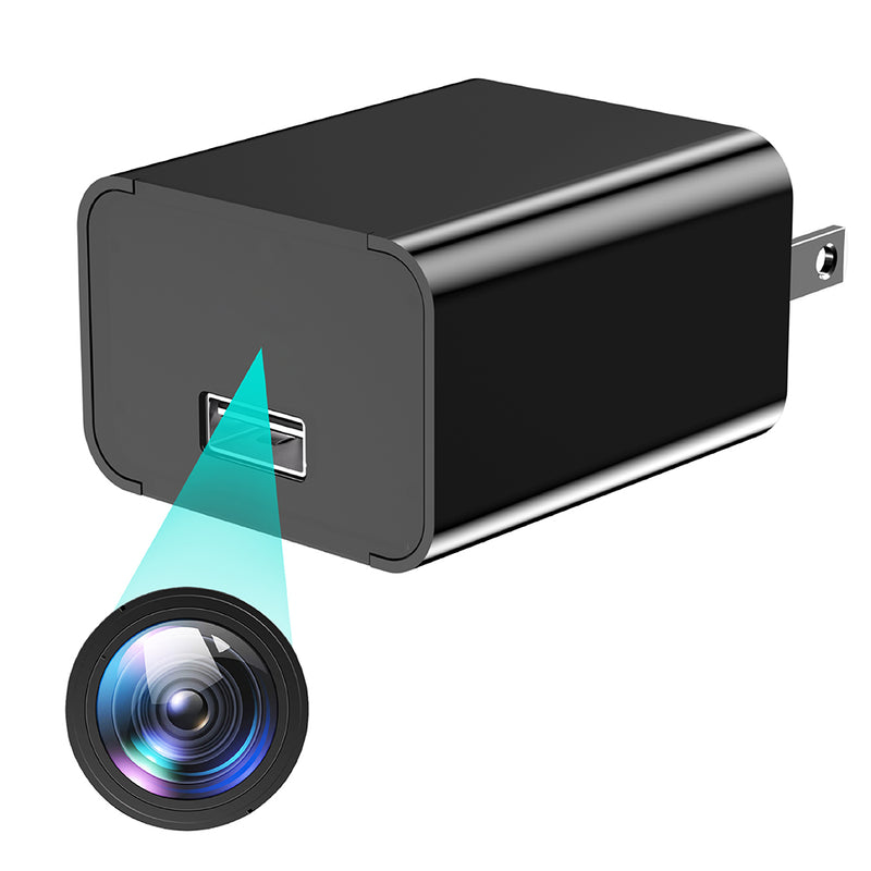 Hidden Camera Charger 1080P Mini Spy Camera 64GB Home Security Camera with Night Vision and Motion Detection Discreet Tiny Nanny Cam No App, No WiFi