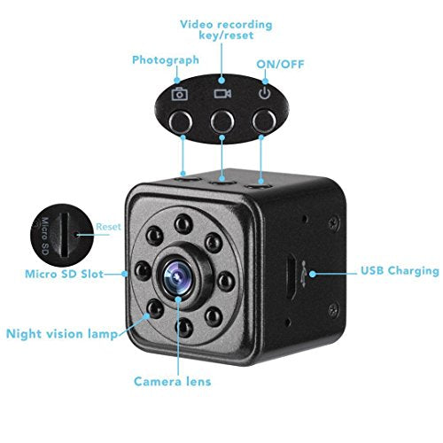 Mini  Hidden Camera HD 1080P  Security Camera with Motion Detection and Night Vision - PANNOVO