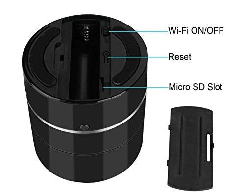 1080P  WIFI Hidden Camera Bluetooth Speaker  with 180°Rotate Lens and Motion Detection - PANNOVO