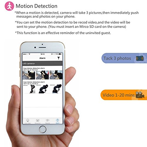 1080P  Wifi Hidden Camera with Motion Detection Alarm Remote Home Nanny Cam for iPhone/Android Phone/iPad/PC - PANNOVO