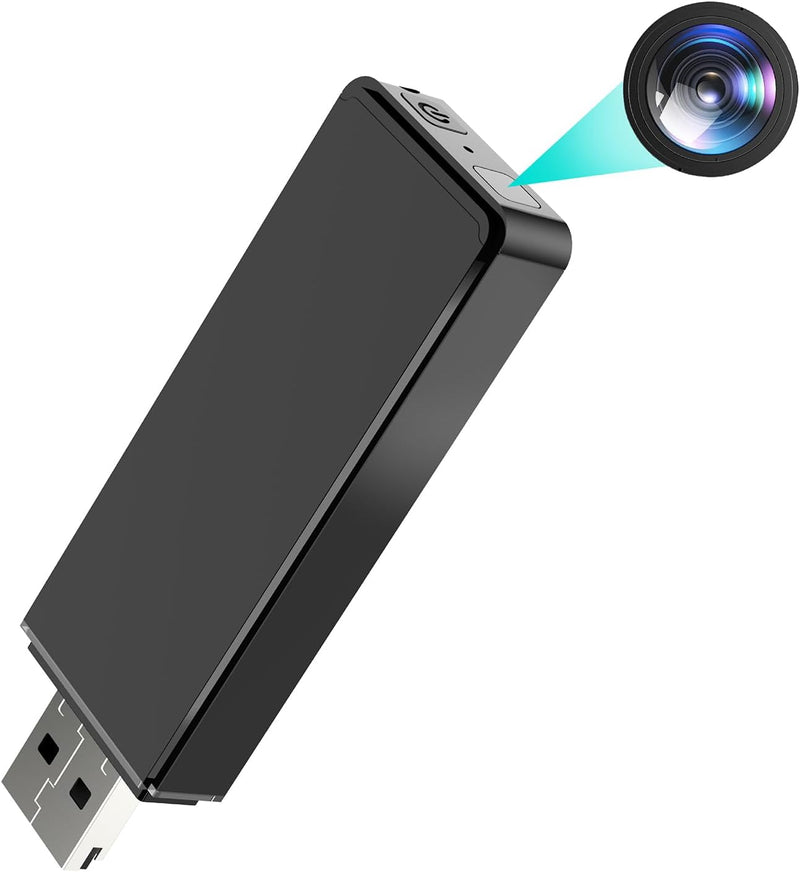 1080P Mini Spy Camera 64GB USB Flash Drive Hidden Camera with Loop Recording Motion Detection Portable Small Cam, No WiFi