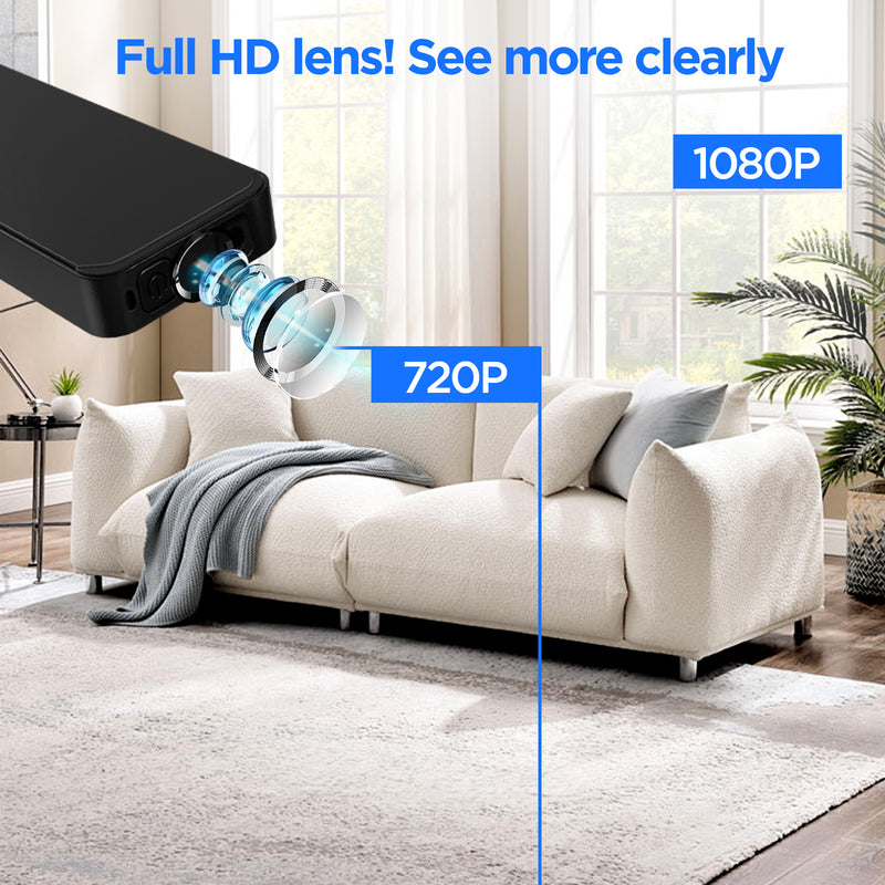 1080P Mini Spy Camera 64GB USB Flash Drive Hidden Camera with Loop Recording Motion Detection Portable Small Cam, No WiFi