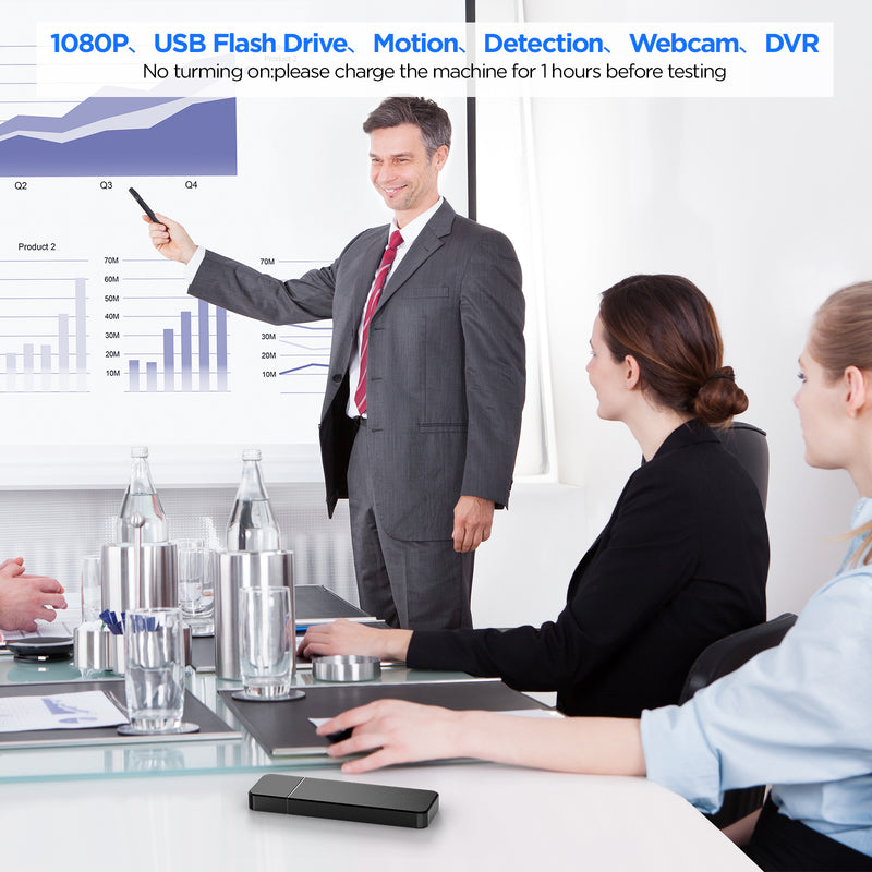 1080P Mini Spy Camera 64GB USB Flash Drive Hidden Camera with Loop Recording Motion Detection Portable Small Cam, No WiFi