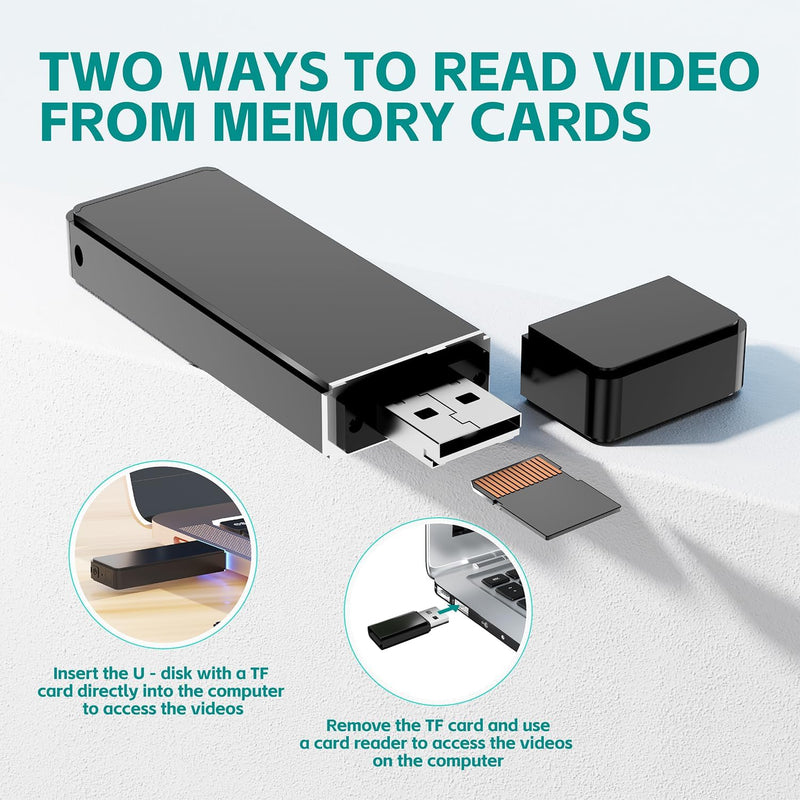 1080P Mini Spy Camera 64GB USB Flash Drive Hidden Camera with Loop Recording Motion Detection Portable Small Cam, No WiFi