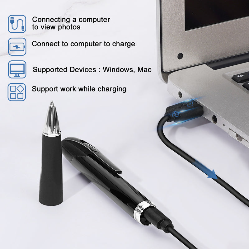 1080P Hidden Camera Pen Long Battery Life Mini Camera with 32GB Loop Recording Security Cameras Rechargeable Pen Camera for Every Moment