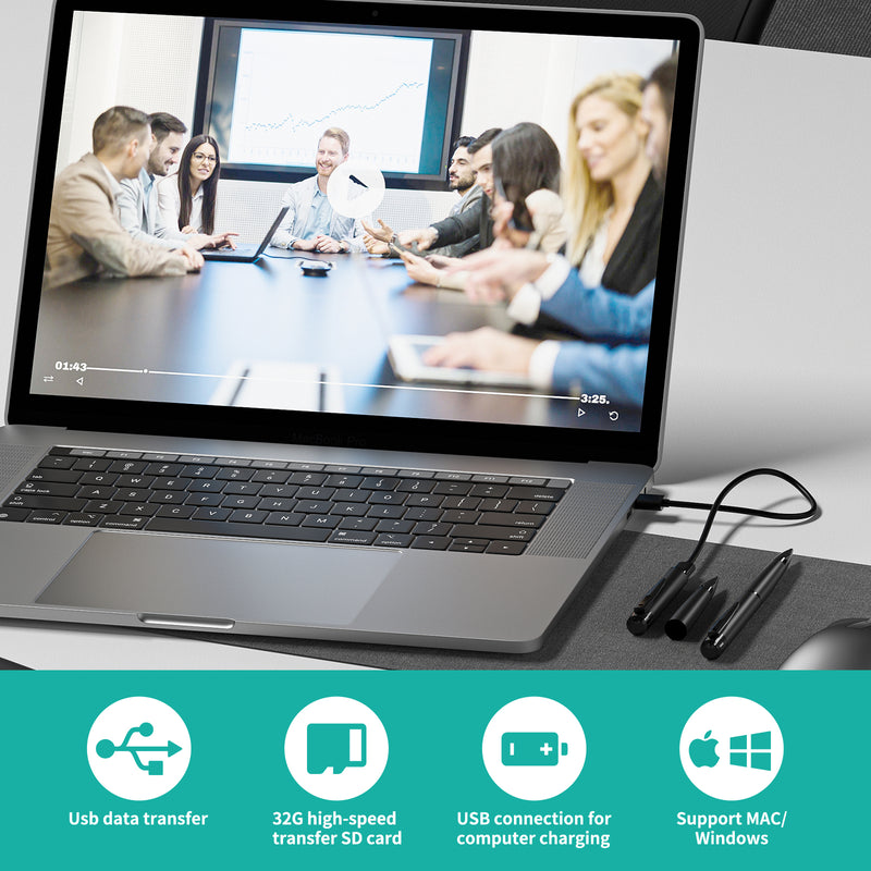 1080P Mini Hidden Camera Pen, 32GB Rechargeable Nanny Cam Mini Security Cameras,Pen Camera Small Pocket Body Camera for Home Office