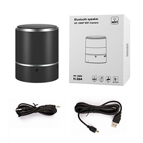1080P  WIFI Hidden Camera Bluetooth Speaker  with 180°Rotate Lens and Motion Detection - PANNOVO