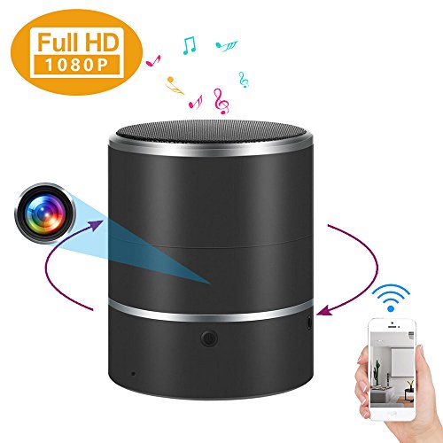 1080P  WIFI Hidden Camera Bluetooth Speaker  with 180°Rotate Lens and Motion Detection - PANNOVO