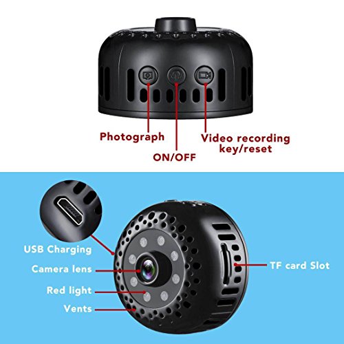 1080P  WIFI Hidden Camera Spy Camera With Night Vision and Motion Detection - PANNOVO