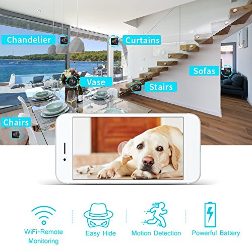 1080P  Wifi Hidden Camera with Motion Detection Alarm Remote Home Nanny Cam for iPhone/Android Phone/iPad/PC - PANNOVO